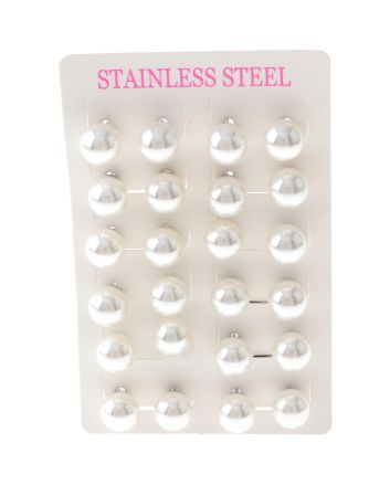 Stainless Steel Stud Earrings / 12 PCS