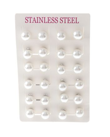 Stainless Steel Stud Earrings / 12 PCS