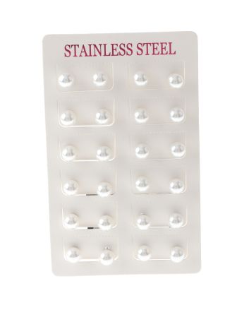 Stainless Steel Stud Earrings / 12 PCS