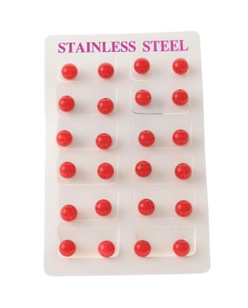 Stainless Steel Stud Earrings / 12 PCS