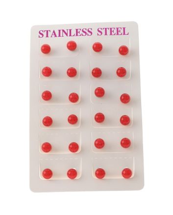 Stainless Steel Stud Earrings / 12 PCS