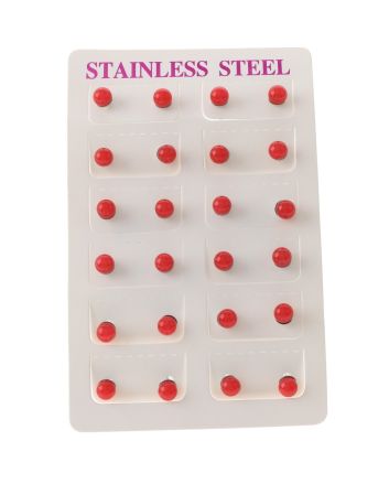 Stainless Steel Stud Earrings / 12 PCS