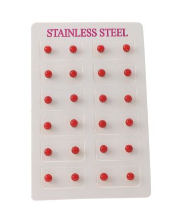 Stainless Steel Stud Earrings / 12 PCS