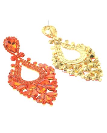 Large Rhinestone Chandelier Earrings