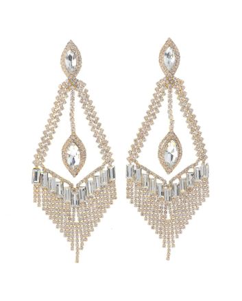Large Rhinestone Chandelier Earrings