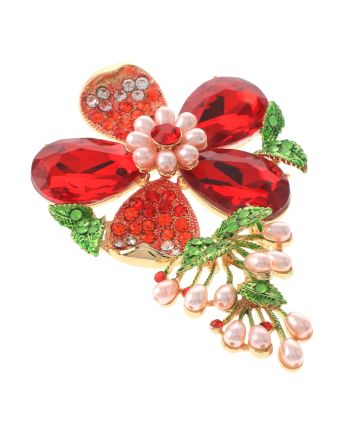 Crystal Flower Brooch