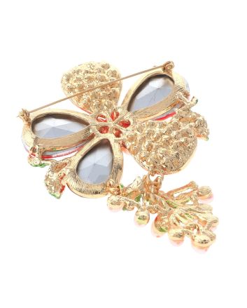 Crystal Flower Brooch