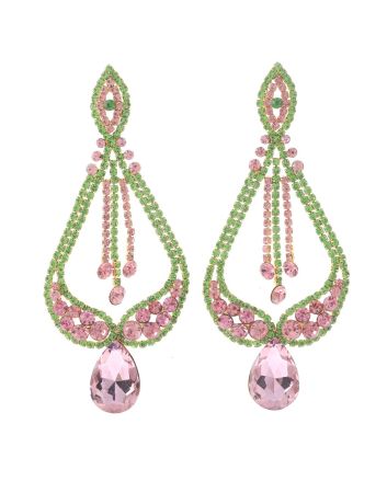 Large Rhinestone Drop Earrings