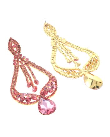 Large Rhinestone Drop Earrings