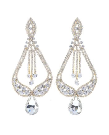 Large Rhinestone Drop Earrings