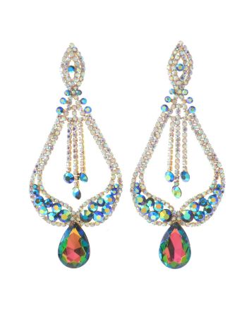 Large Rhinestone Drop Earrings