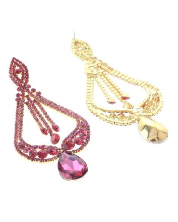Large Rhinestone Drop Earrings