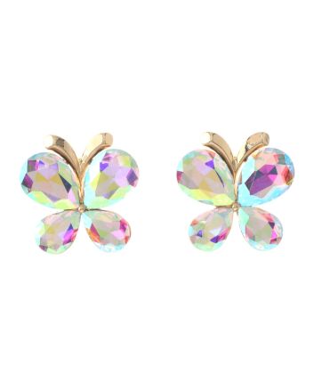 Crystal Butterfly Post Earrings