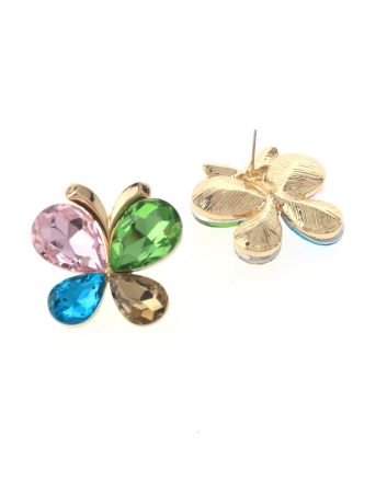 Crystal Butterfly Post Earrings