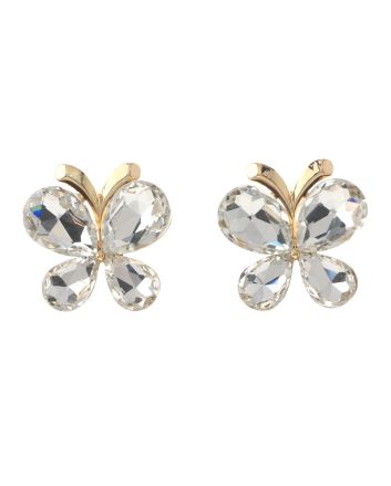 Crystal Butterfly Post Earrings