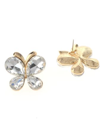 Crystal Butterfly Post Earrings