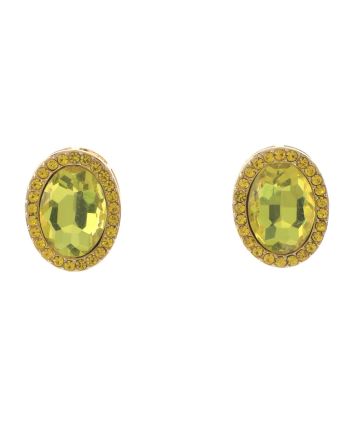 Crystal Oval Post Earrings
