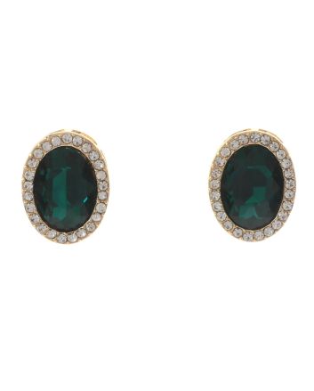 Crystal Oval Post Earrings