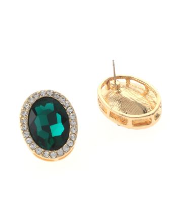 Crystal Oval Post Earrings