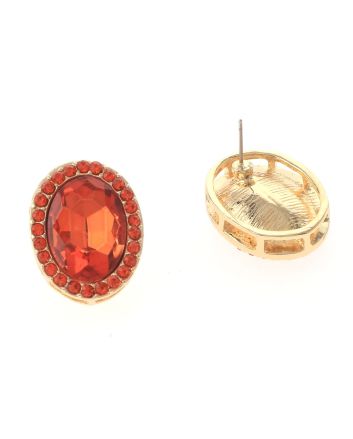 Crystal Oval Post Earrings