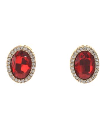 Crystal Oval Post Earrings