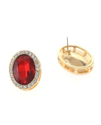 Crystal Oval Post Earrings