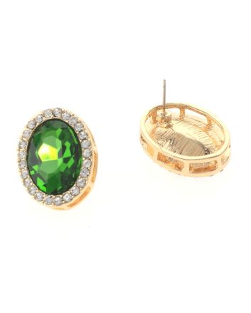 Crystal Oval Post Earrings