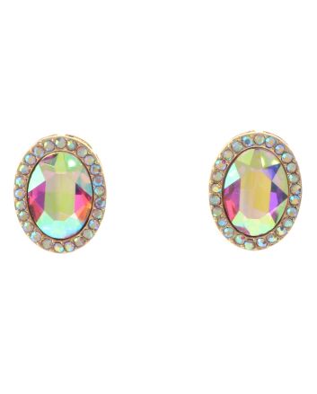 Crystal Oval Post Earrings