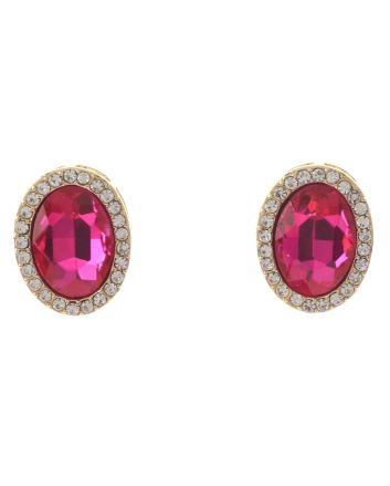 Crystal Oval Post Earrings