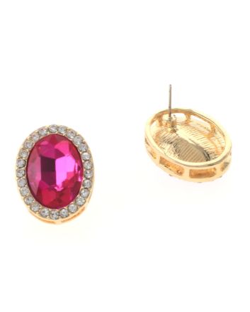 Crystal Oval Post Earrings