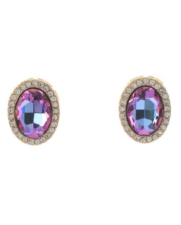 Crystal Oval Post Earrings