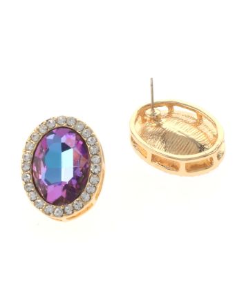 Crystal Oval Post Earrings
