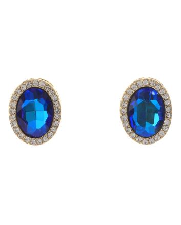 Crystal Oval Post Earrings