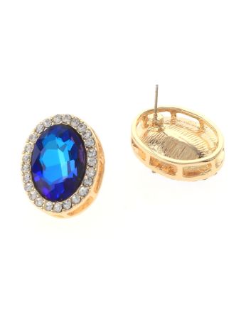 Crystal Oval Post Earrings