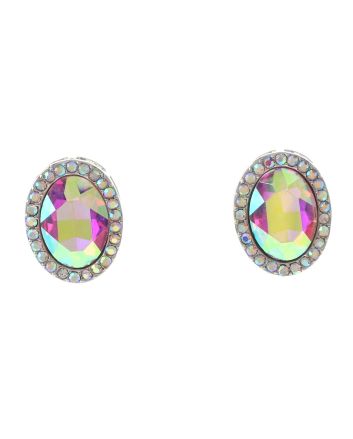 Crystal Oval Post Earrings