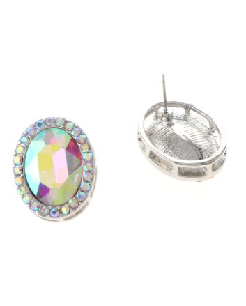 Crystal Oval Post Earrings