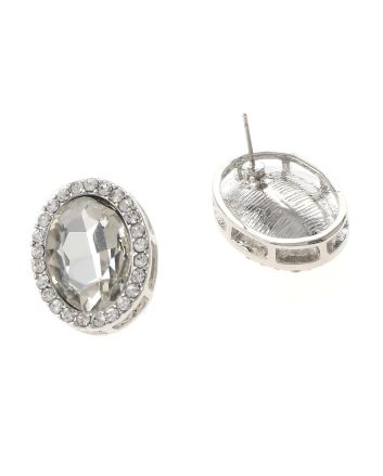 Crystal Oval Post Earrings