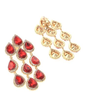Long Crystal Clip-On Earrings