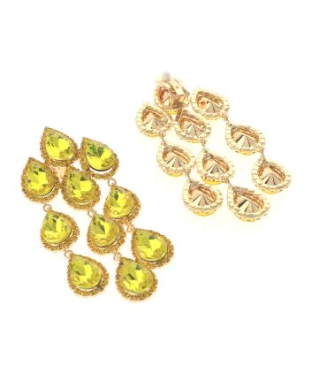 Long Crystal Clip-On Earrings