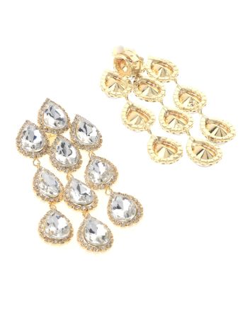 Long Crystal Clip-On Earrings
