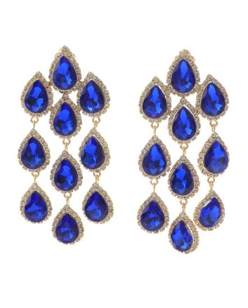 Long Crystal Clip-On Earrings