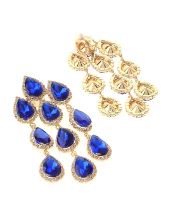 Long Crystal Clip-On Earrings