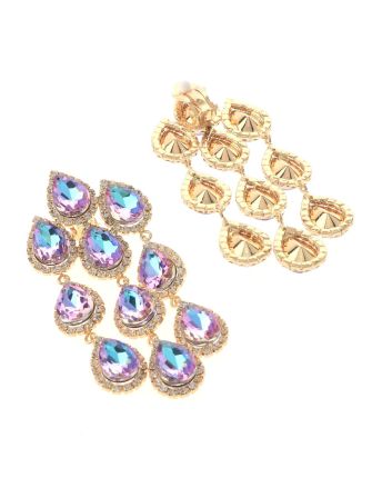 Long Crystal Clip-On Earrings