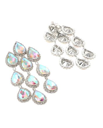 Long Crystal Clip-On Earrings