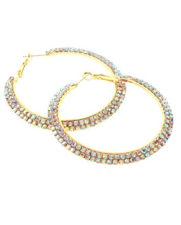 Rhinestone Hoop Earrings