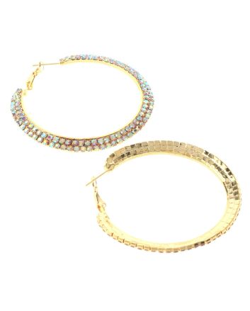 Rhinestone Hoop Earrings