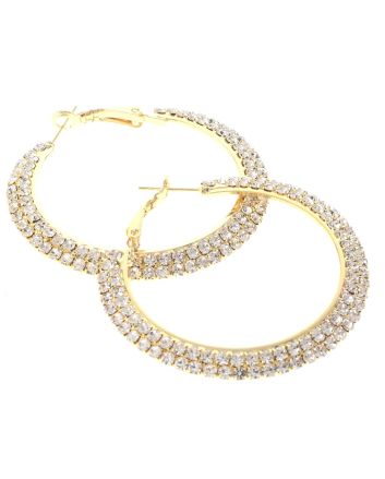 Rhinestone Hoop Earrings
