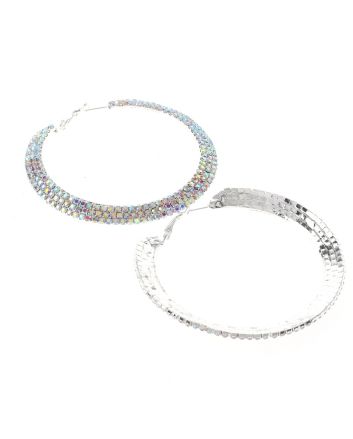 Rhinestone Hoop Earrings