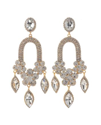 Large Rhinestone Chandelier Earrings