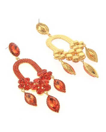 Large Rhinestone Chandelier Earrings